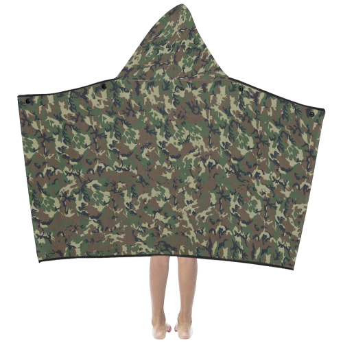 Forest Camouflage Pattern Kids' Hooded Bath Towels