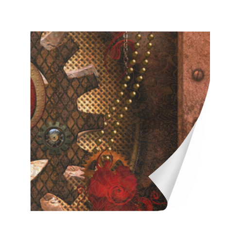 Steampunk, awesome herats with clocks and gears Gift Wrapping Paper 58"x 23" (2 Rolls)