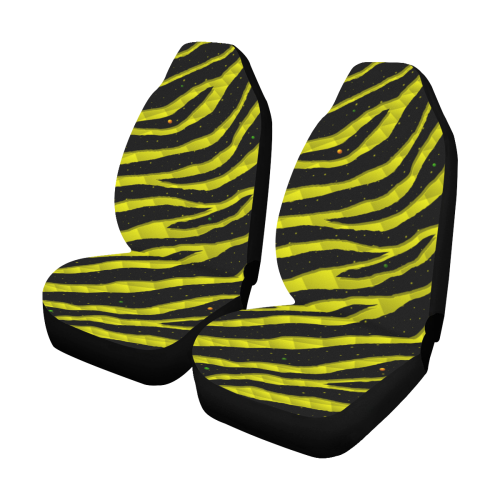 Ripped SpaceTime Stripes - Yellow Car Seat Covers (Set of 2)