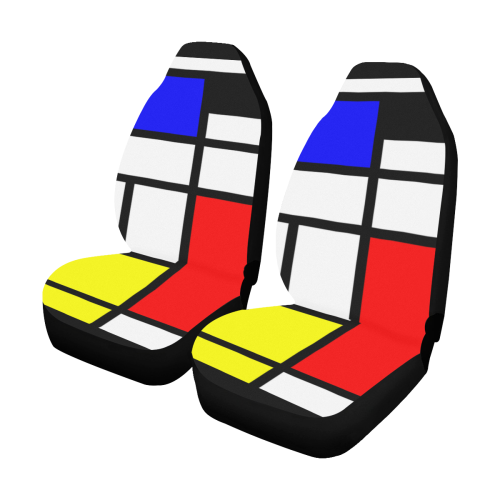Mosaic DE STIJL Style black yellow red blue Car Seat Covers (Set of 2)