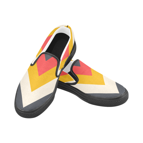 Chevron Men's Slip-on Canvas Shoes (Model 019)