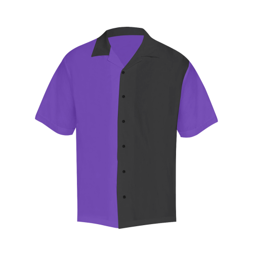 casual purple and black Hawaiian Shirt (Model T58)