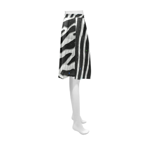 Ripped SpaceTime Stripes - White Athena Women's Short Skirt (Model D15)