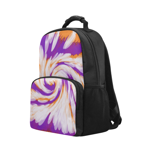 Purple Orange Tie Dye Swirl Abstract Unisex Laptop Backpack (Model 1663)