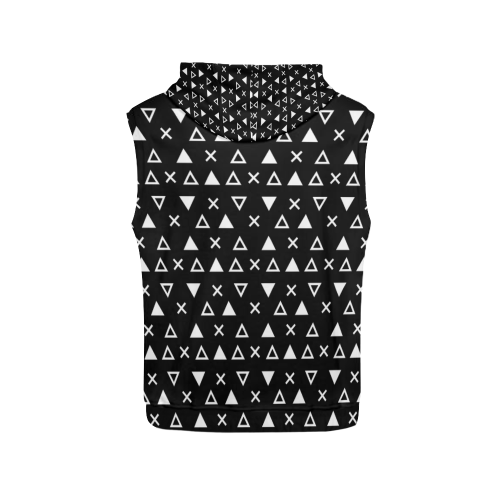 Geo Line Triangle All Over Print Sleeveless Hoodie for Women (Model H15)