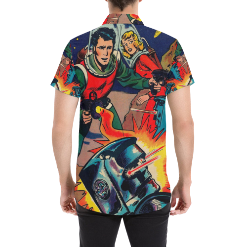 Battle in Space Men's All Over Print Short Sleeve Shirt/Large Size (Model T53)