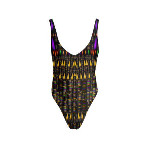 hot as candles and fireworks in warm flames Sexy Low Back One-Piece Swimsuit (Model S09)