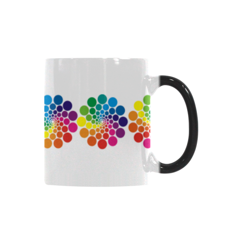 Colorful Dots Flower Circle Border Custom Morphing Mug (11oz)