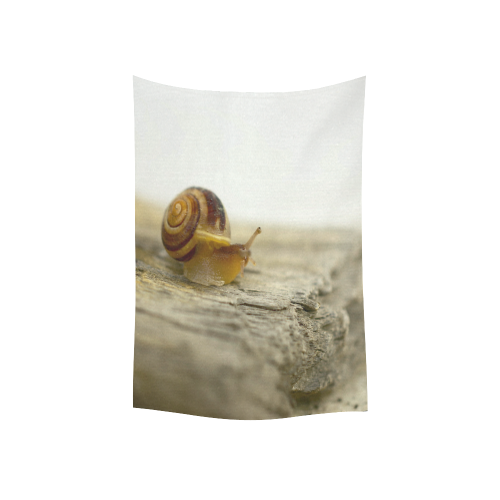Solitary Snail Cotton Linen Wall Tapestry 40"x 60"
