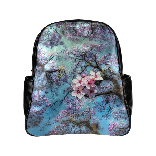 Cherry blossomL Multi-Pockets Backpack (Model 1636)