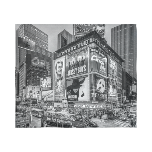 Times Square III Special Finale Edition Cotton Linen Wall Tapestry 60"x 51"