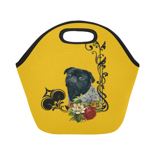 Romantic Old School Pug Neoprene Lunch Bag/Small (Model 1669)