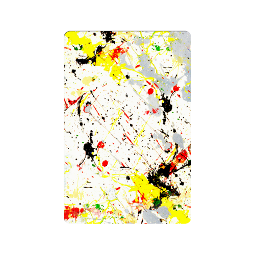 Yellow & Black Paint Splatter Doormat 24"x16"