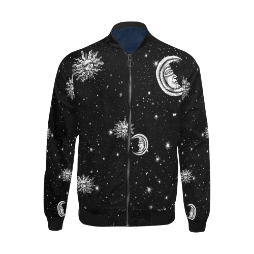 Mystic Stars, Moon and Sun All Over Print Bomber Jacket for Men (Model H31)