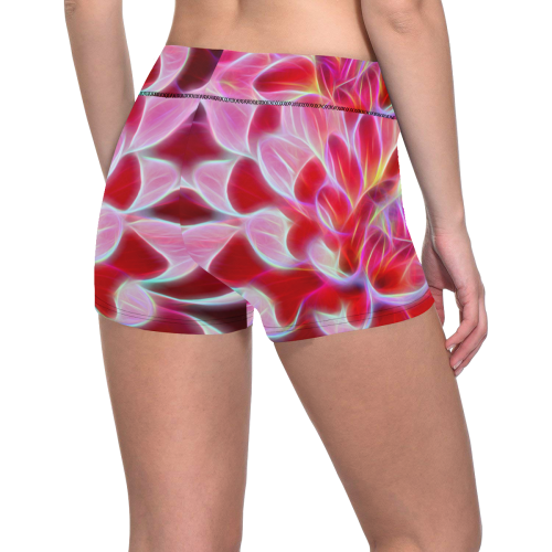 Pink Chrysanthemum Topaz Women's All Over Print Short Leggings (Model L28)