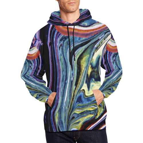 Downward River All Over Print Hoodie for Men/Large Size (USA Size) (Model H13)