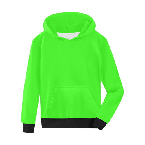 color neon green Kids' All Over Print Hoodie (Model H38)