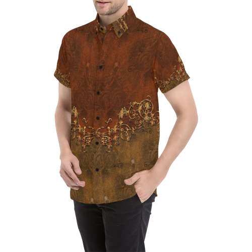 Amazing vintage design, floral elements Men's All Over Print Short Sleeve Shirt (Model T53)