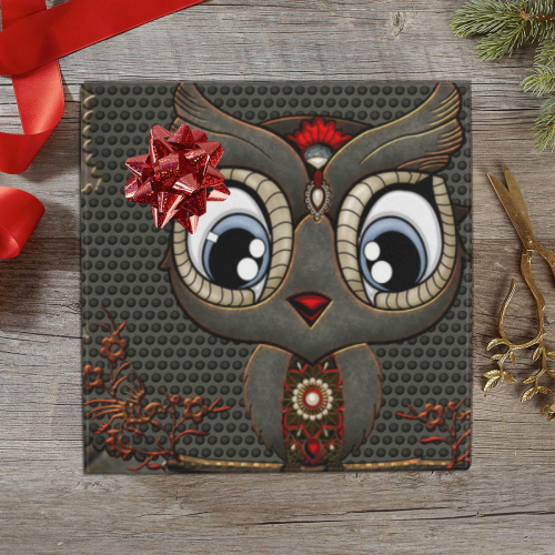 Funny steampunk owl Gift Wrapping Paper 58"x 23" (2 Rolls)