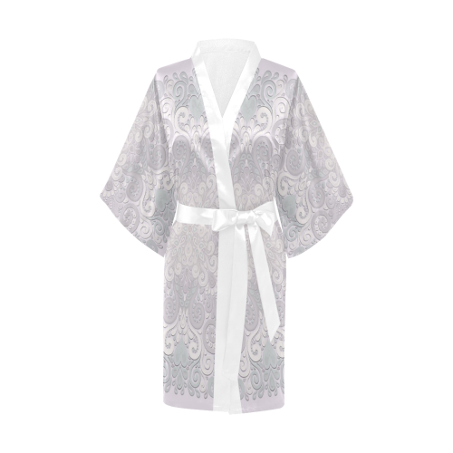 Romantic Powder Pink Ornate Watercolor Mandala Kimono Robe