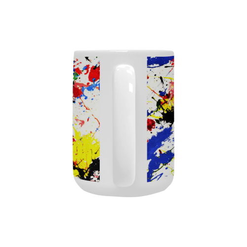 Blue and Red Paint Splatter Custom Ceramic Mug (15OZ)