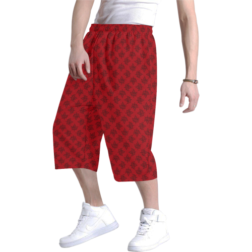 Cool Canada Shorts Retro Red Shorts Men's All Over Print Baggy Shorts (Model L37)