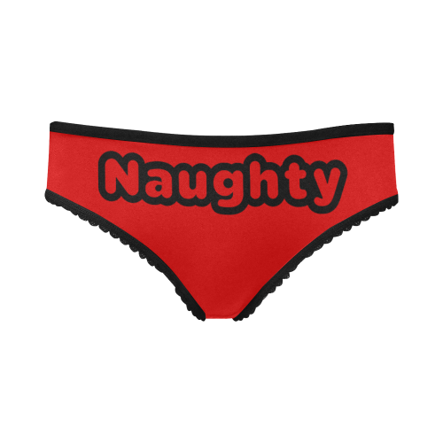 Naughty Front Black And Red Women's All Over Print Girl Briefs (Model L14)