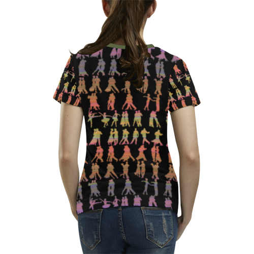 Dancers All Over Print T-shirt for Women/Large Size (USA Size) (Model T40)