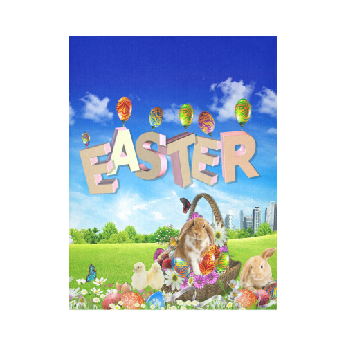 happy Easter Cotton Linen Wall Tapestry 60"x 80"