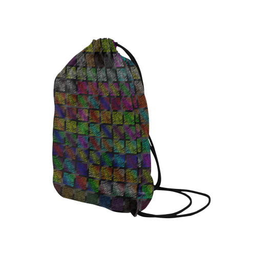 Ripped SpaceTime Stripes Collection Medium Drawstring Bag Model 1604 (Twin Sides) 13.8"(W) * 18.1"(H)