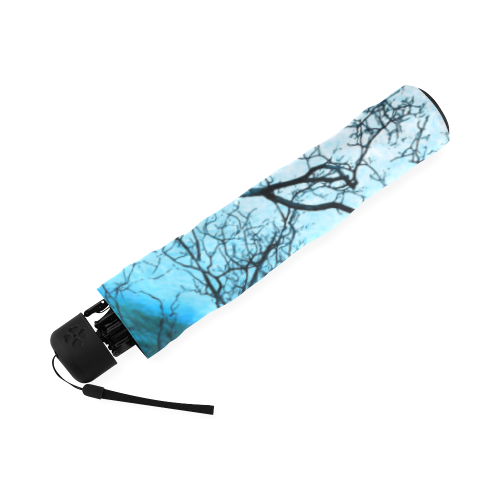 Dark Forest With Looking Eyes In Blue Violet Color Foldable Umbrella (Model U01)