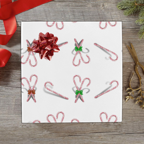 Candy Canes with Bows Gift Wrapping Paper 58"x 23" (1 Roll)