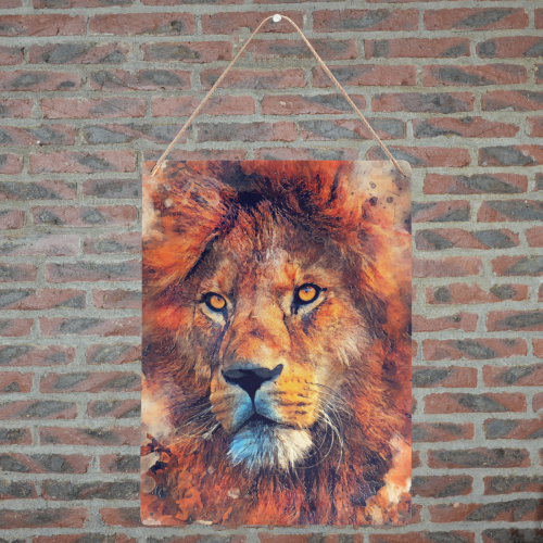 lion art #lion #animals #cat Metal Tin Sign 12"x16"