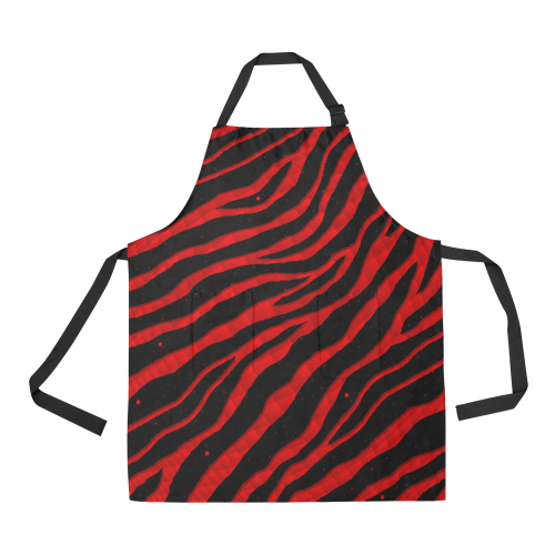 Ripped SpaceTime Stripes - Red All Over Print Apron