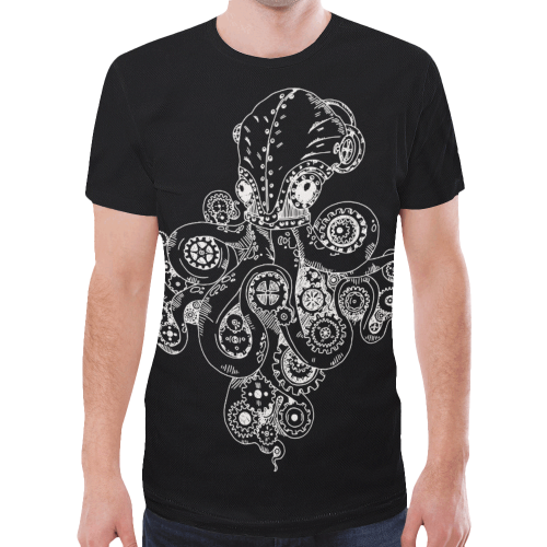 Retro Futurism Steampunk Adventure Octopus 2 New All Over Print T-shirt for Men (Model T45)