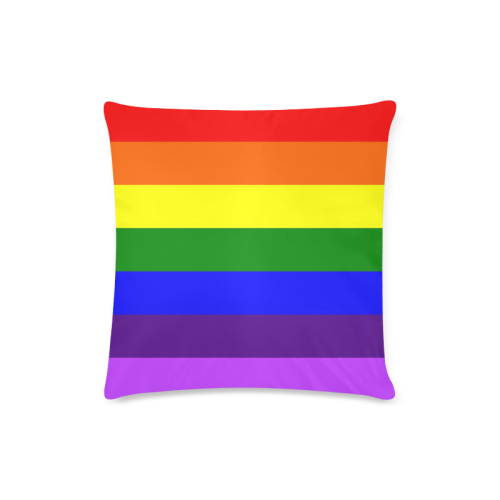 Rainbow Flag (Gay Pride - LGBTQIA+) Custom Zippered Pillow Case 16"x16"(Twin Sides)