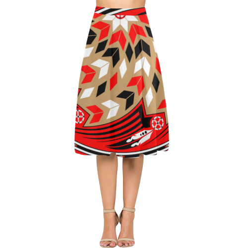 Wind Spirit Red/Black Aoede Crepe Skirt (Model D16)