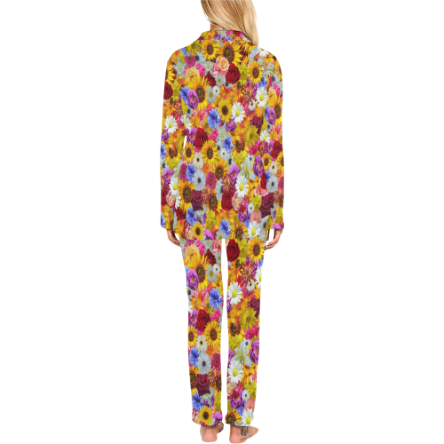 Bright Spring Fantasy Garden Women's Long Pajama Set