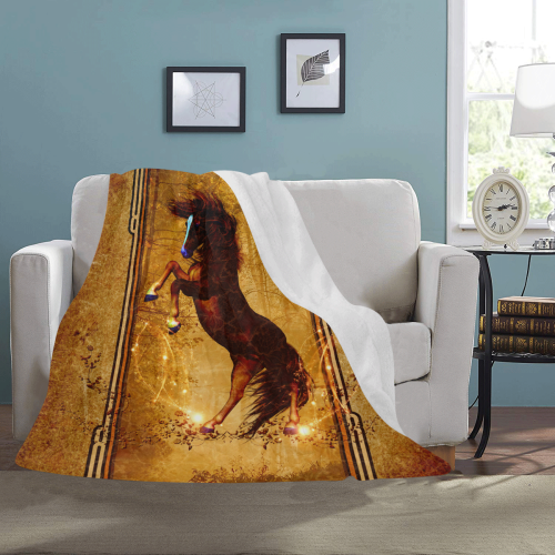 Awesome horse, vintage background Ultra-Soft Micro Fleece Blanket 50"x60"