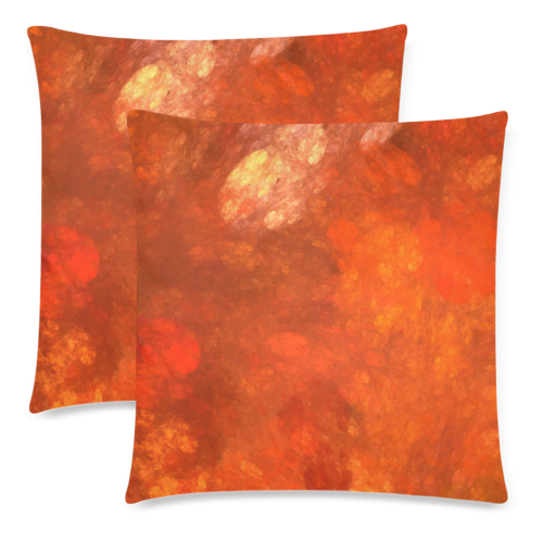 Orange Soup Custom Zippered Pillow Cases 18"x 18" (Twin Sides) (Set of 2)