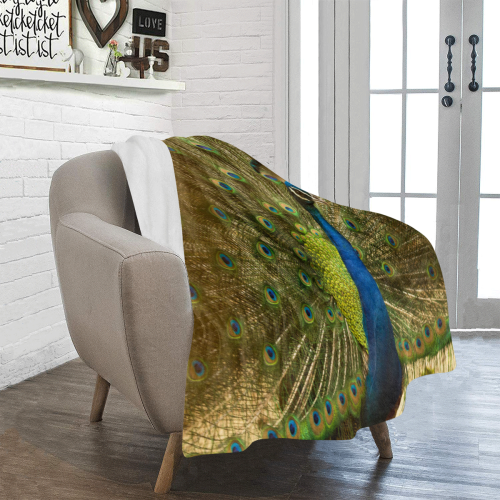 Brilliant Peacock Ultra-Soft Micro Fleece Blanket 40"x50"