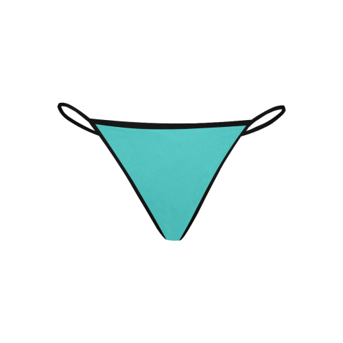 color medium turquoise Women's All Over Print G-String Panties (Model L35)