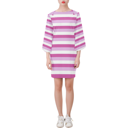 Pink Stripes Bell Sleeve Dress (Model D52)