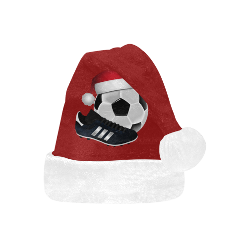 Christmas Santa Hat Soccer Ball and Shoe Red Santa Hat