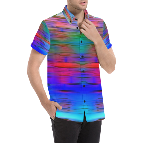 noisy gradient 1 by JamColors Men's All Over Print Short Sleeve Shirt (Model T53)
