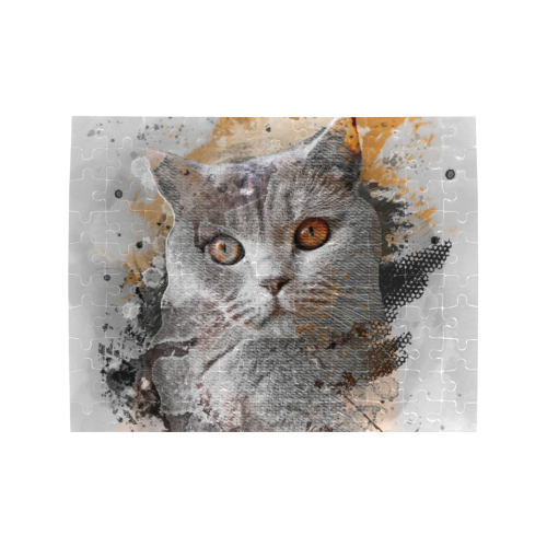 cat kitty art #cat #kitty Rectangle Jigsaw Puzzle (Set of 110 Pieces)