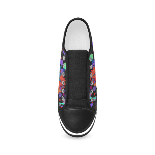 multicoloured splashes Women's Canvas Zipper Shoes/Large Size (Model 001)