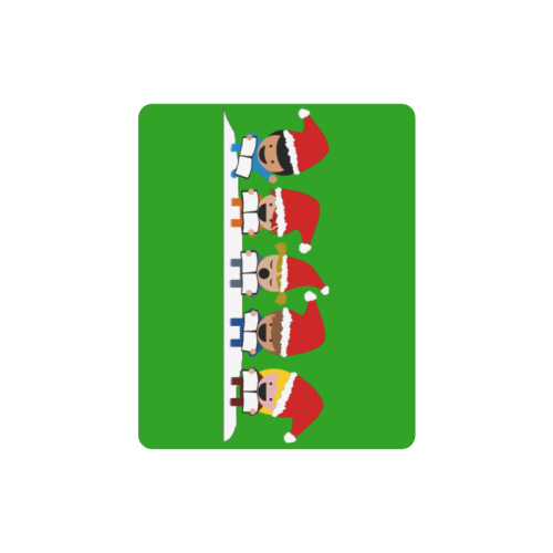 Christmas Carol Singers on Green Rectangle Mousepad