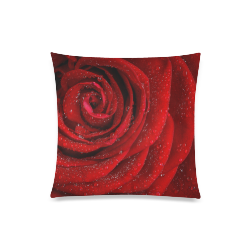 Red rosa Custom Zippered Pillow Case 20"x20"(Twin Sides)