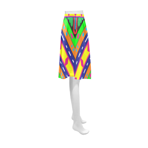 Distorted colorful shapes and stripes Athena Women's Short Skirt (Model D15)